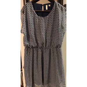 Navy blue and white dress